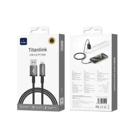 Кабель WIWU Titanlink USB-A to Lightning (Grey)